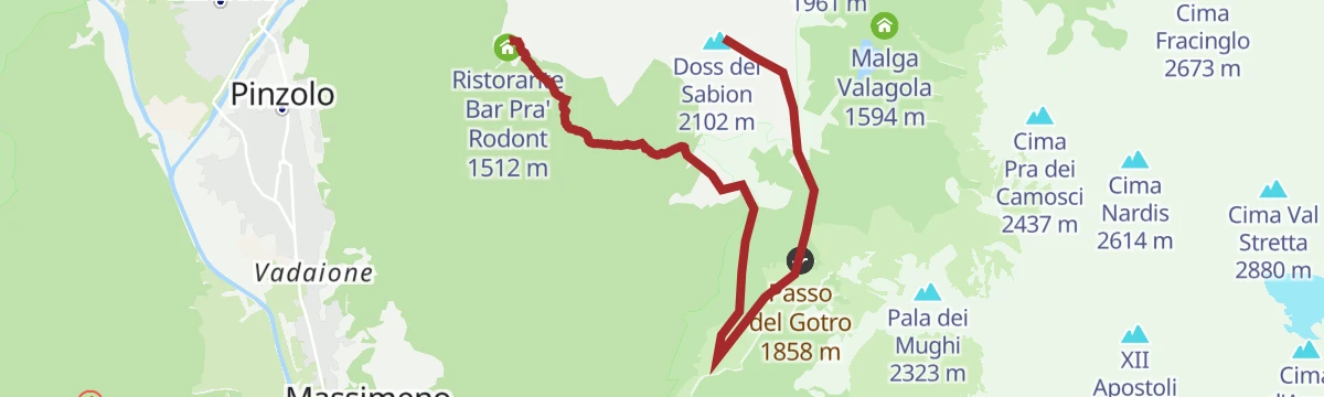 Route map: Doss del Sabion - Malga Movlina - Pra Rodont